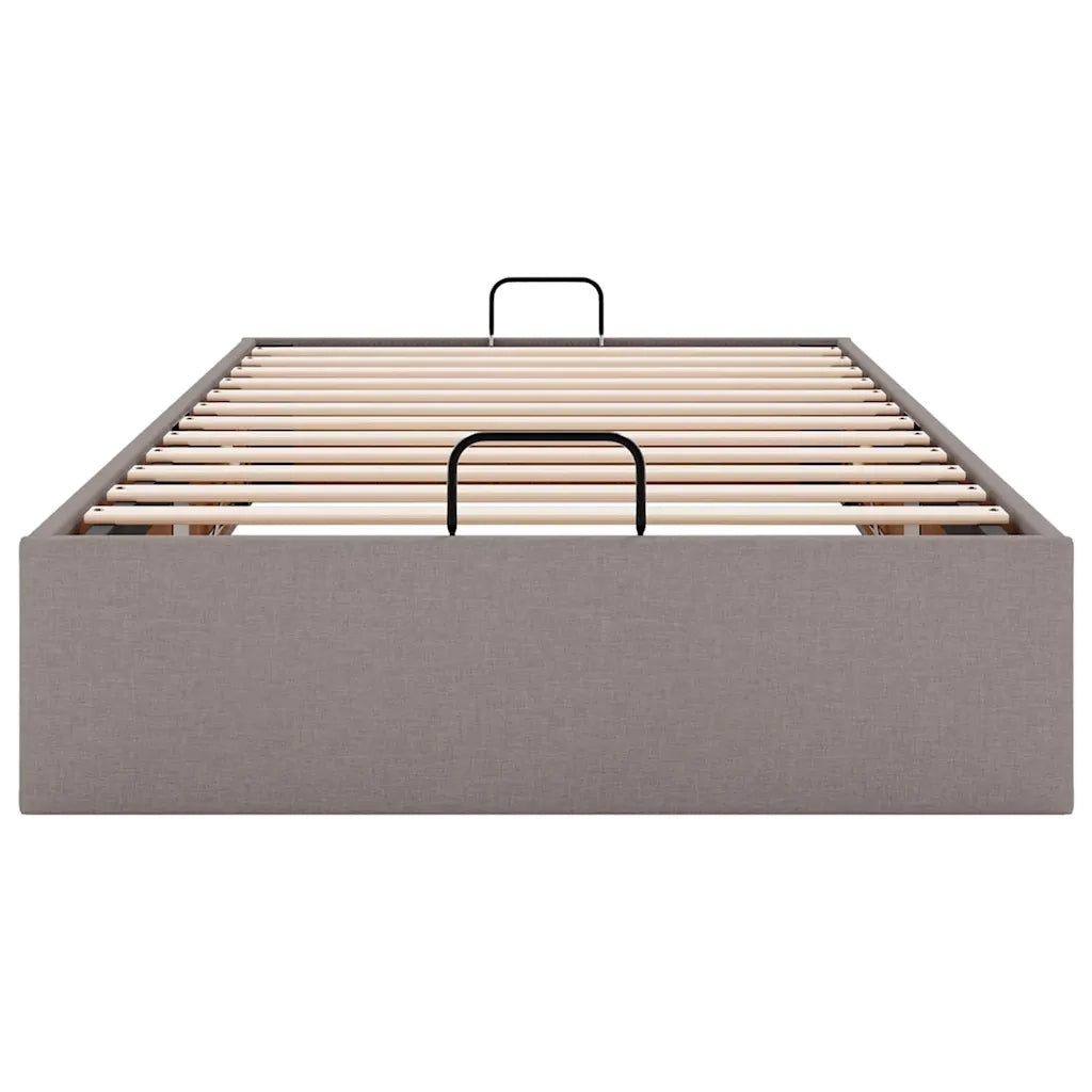 Struttura Letto Pouf senza Materasso Tortora 90x190 cm Tessuto