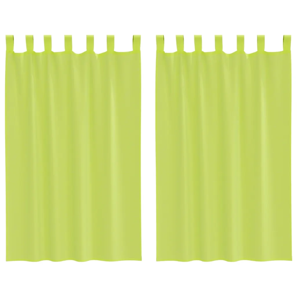 Tende in Voile con Linguetta 2 pz Verde Mela 4102252