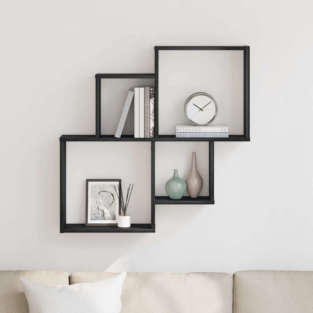 Armadio a muro  Nero Rovere 80x15x78,5 cm in legno ingegnerizzato