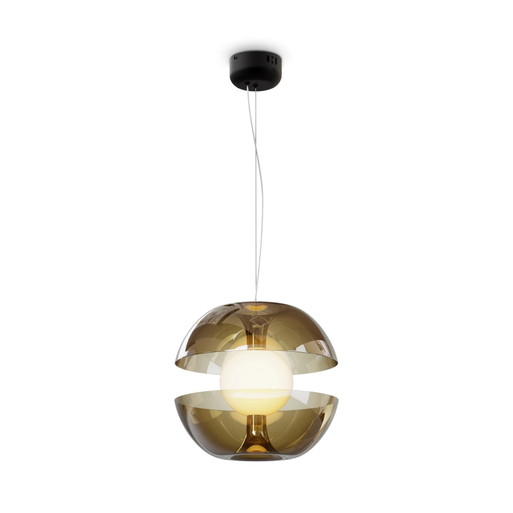 Maytoni Sospensione contemporanea Rebel 1 luce LED integrato oro metallo diffusore vetro