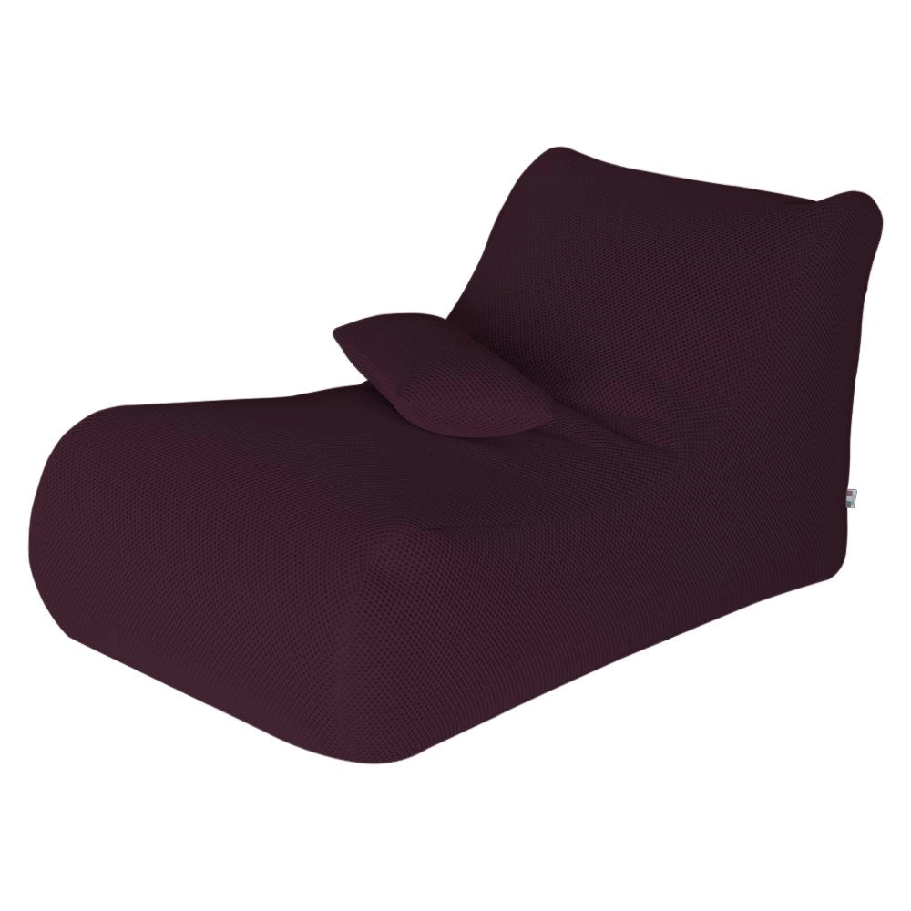Pouf ??hck, Poltrona multiuso, Poltroncina sacco, Pouf poggiapiedi, Made in Italy, 70x120 h65 cm, Bordeaux