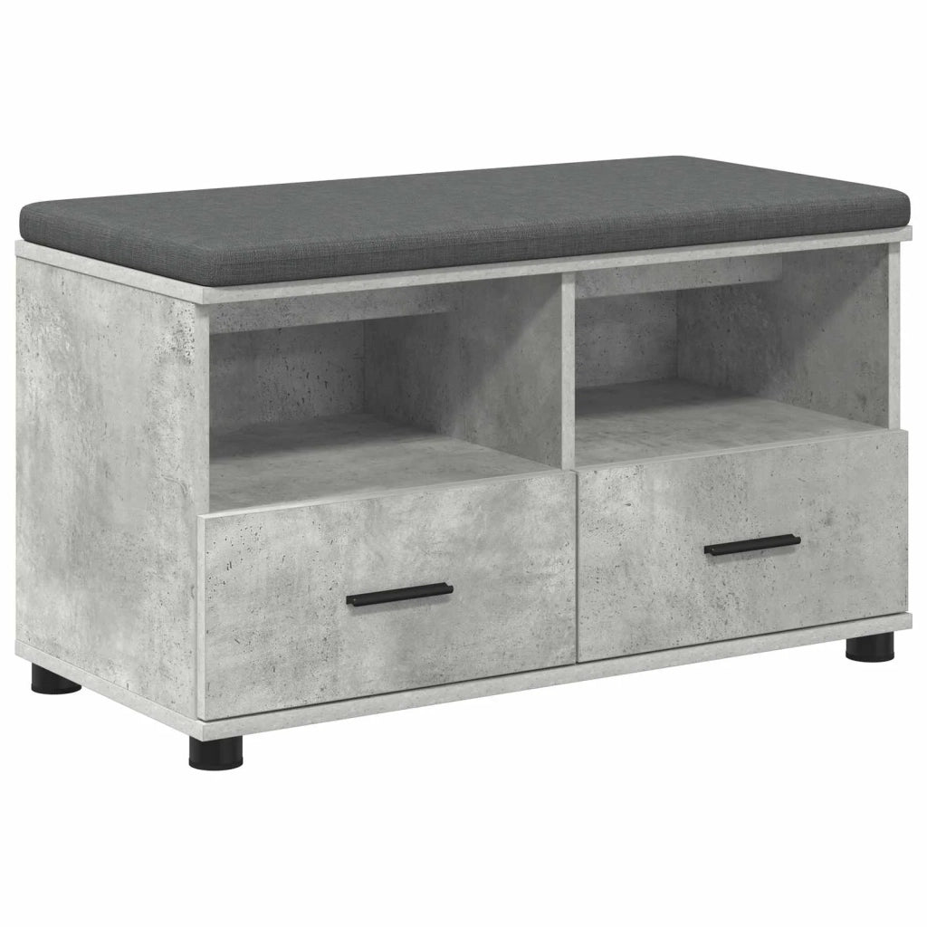 Panca per ingresso con cuscino-Sgabello-Panca da Corridoio Grigio cemento 80 x 38 x 46 cm 954679