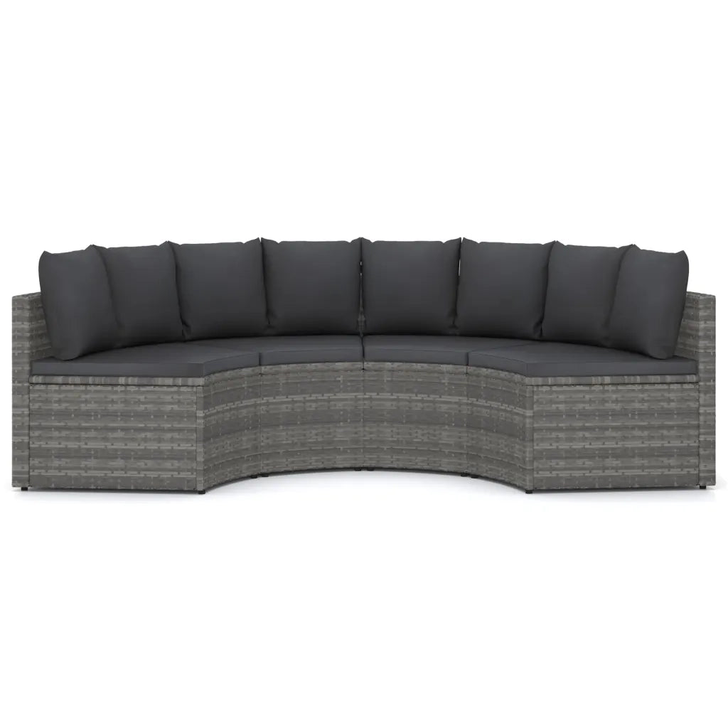 Set Divani da Giardino 4 pz con Cuscini in Polyrattan Grigio cod mxl 41283