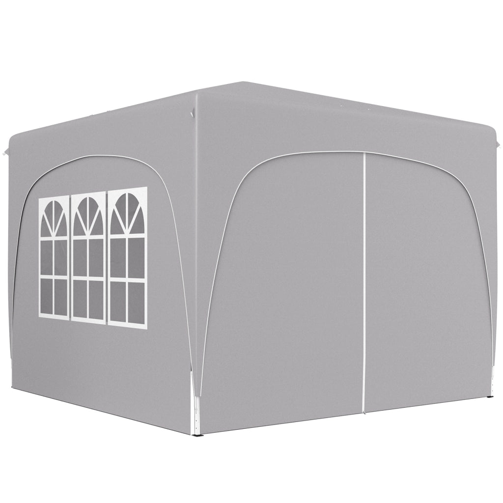 Gazebo da Giardino Pieghevole 3x3m con Borsa ¨C zephmum ¨C Grigio Chiaro