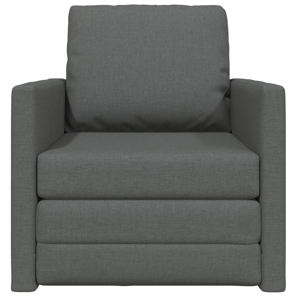 Sofa Bed Flooor 2-in-1 Grigio Scuro 74x77x81 cm Tessuto