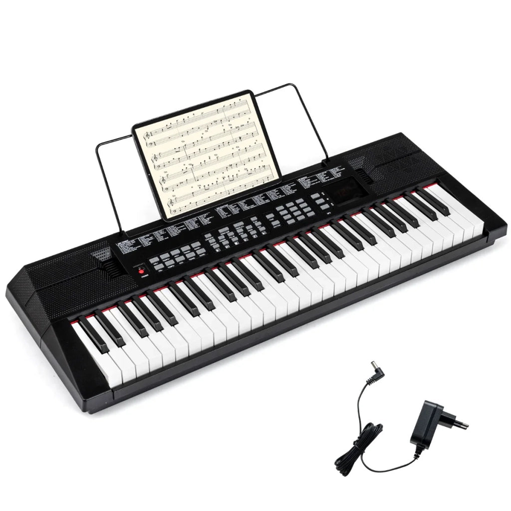 Tastiera pianoforte portatile a 54 tasti con doppia funzione e registrazione moderna ABS nero 20_0017788