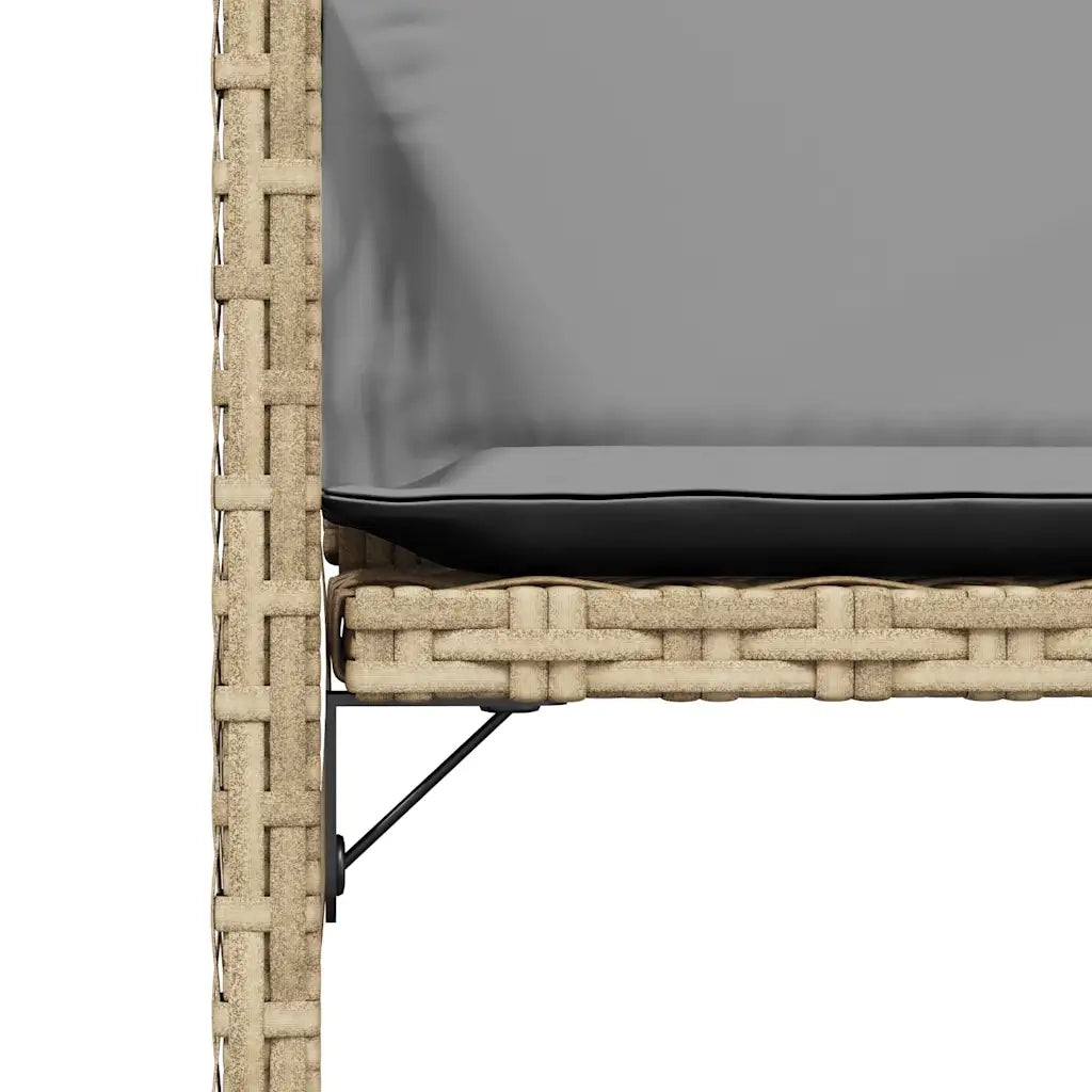 Sedie da Giardino con Cuscini 4 pz | Sedie da Esterno Beige Misto in Polyrattan