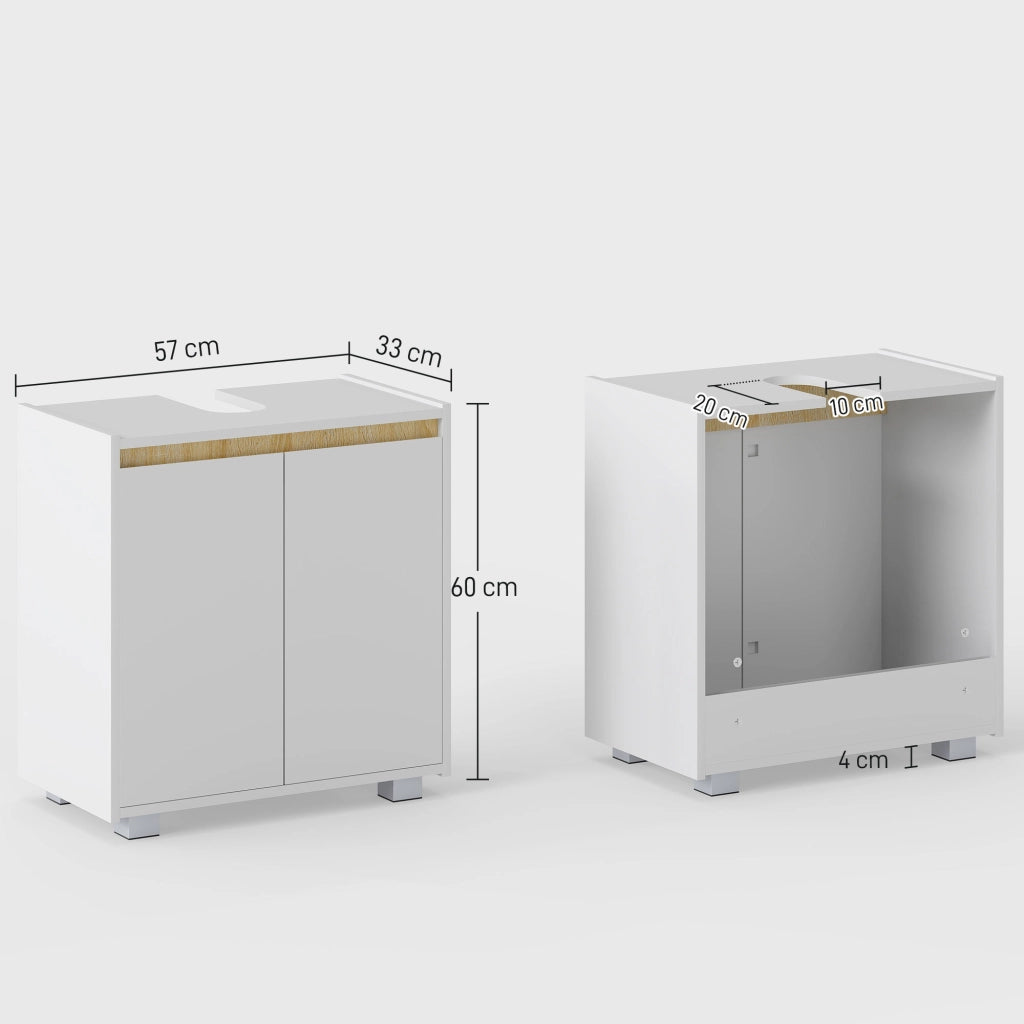Mobile sottolavabo con 2 ante ¨C Xylo ¨C Bianco 57x33x60 cm