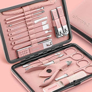 Kit di Pedicure Professionale - 18 pezzi di Strumenti per Cura delle Unghie - Kit di Pulizia con Scatola di Viaggio di Lusso Aggiornata (Rosso)