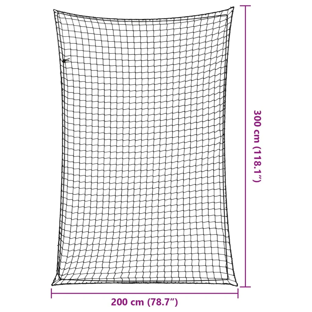Rete per rimorchio telo di fissaggio del carico portapacchi con corda elastica 3 x 2 m PP nero 02_0042192