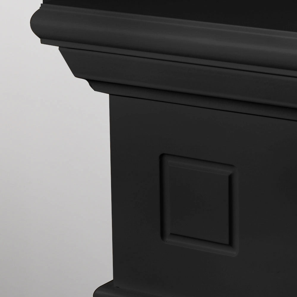 Cornice per Camino 110x36x100 cm Cambridge Rivestimento in Legno Nero
