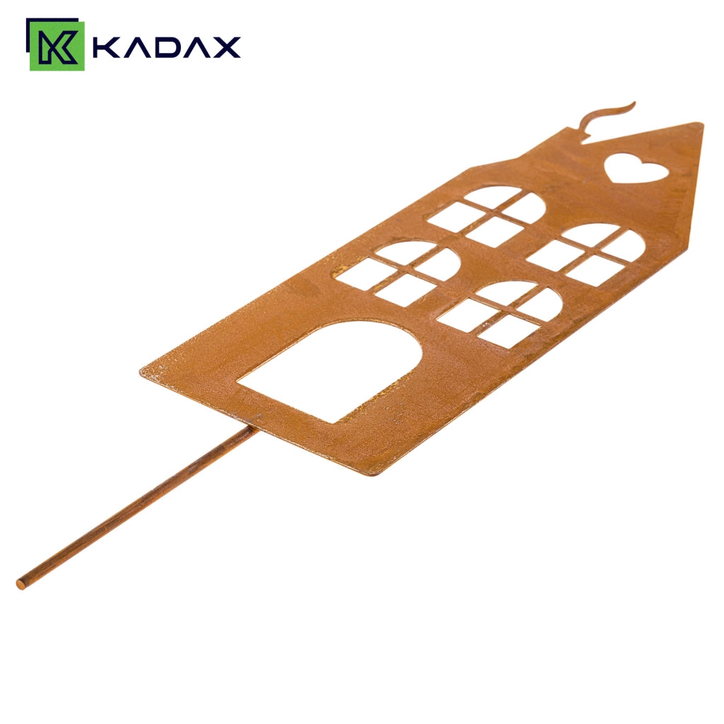 KADAX Ozdoba cortenowa Domy P25727 pakiet 3szt K17