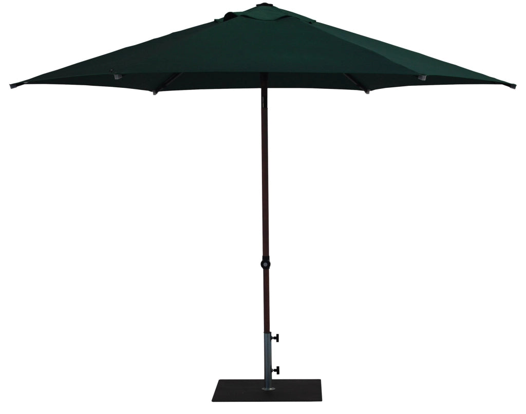 Ombrellone da Giardino Ø3 m Palo Ø38 mm in Alluminio Effetto Legno Tessuto Poliestere Trend Wood Verde