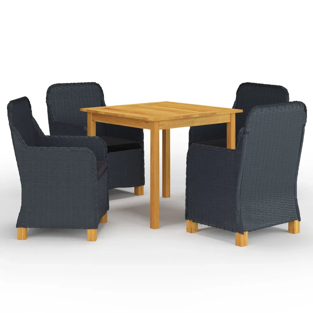 Set Mobili da Pranzo per Giardino 5 pz Grigio Scuro cod mxl 52836