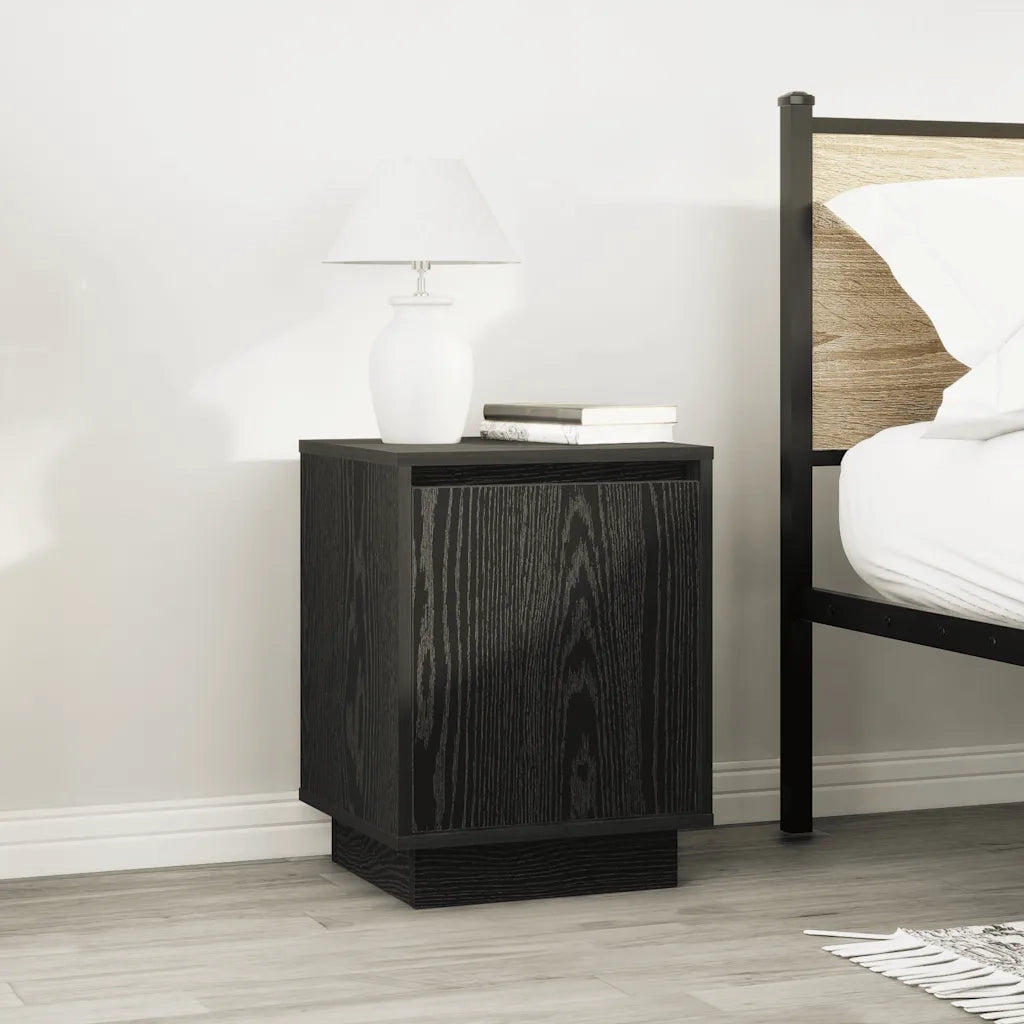 Comodino con Luci LED Nero 38x34x50 cm 861267