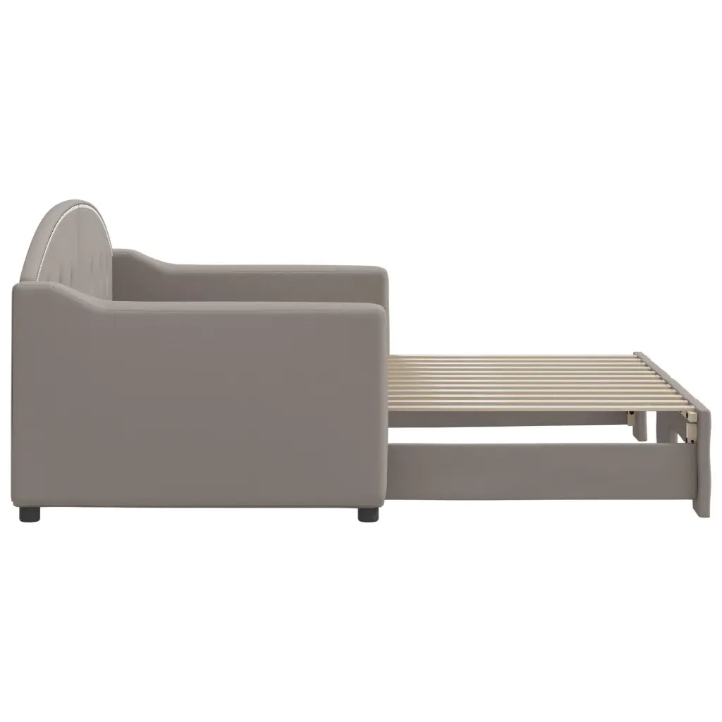 Divano Letto con Letto Estraibile Tortora 80x200 cm Tessuto