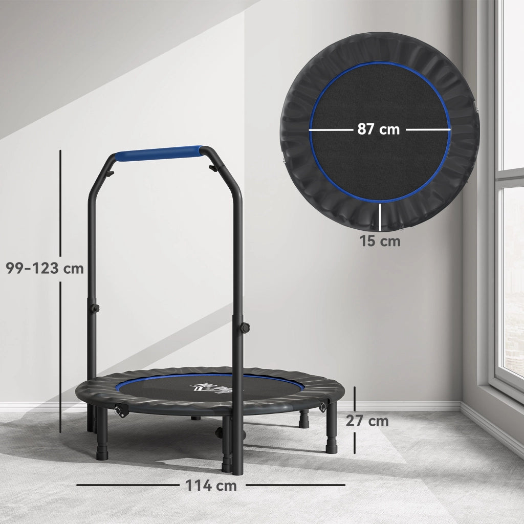 Trampolino Elastico Pieghevole ¨C Zephmum ¨C Acciaio 114 cm Blu Nero
