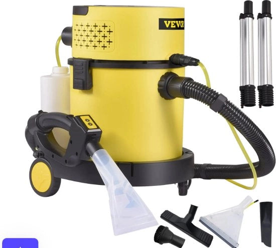 Tapijtreinigers - Macchina Shamponeer - Nat e Asciutto - Funzione Soffia Sputa e Spray - Rimuove Macchie - Pulitore di Banca - Macchina di Pulizia - 220V - 1200W - 20 Litri