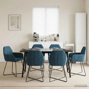 Sedie da pranzo 6 pcs Velluto (V) Blu 55 x 50 x 84 cm 3428390