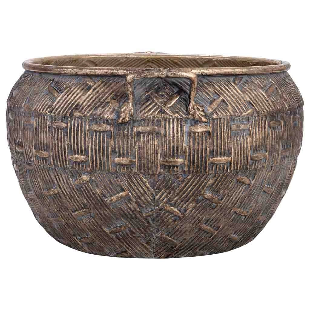 Vaso in metallo dorato 43,5x41,5x24h cm