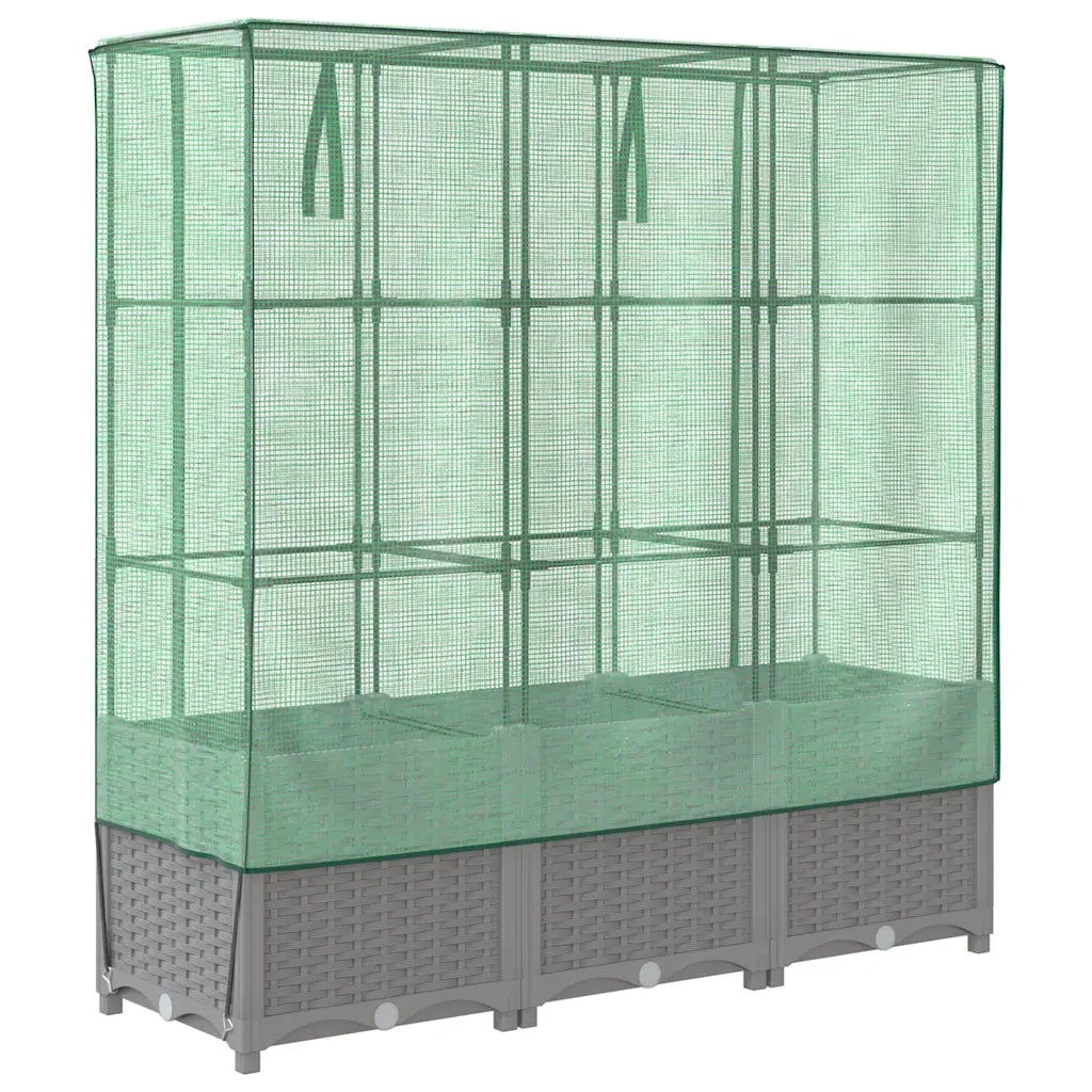 Letto Rialzato con Copertura Serra Effetto Rattan 120x40x138 cm 4015857
