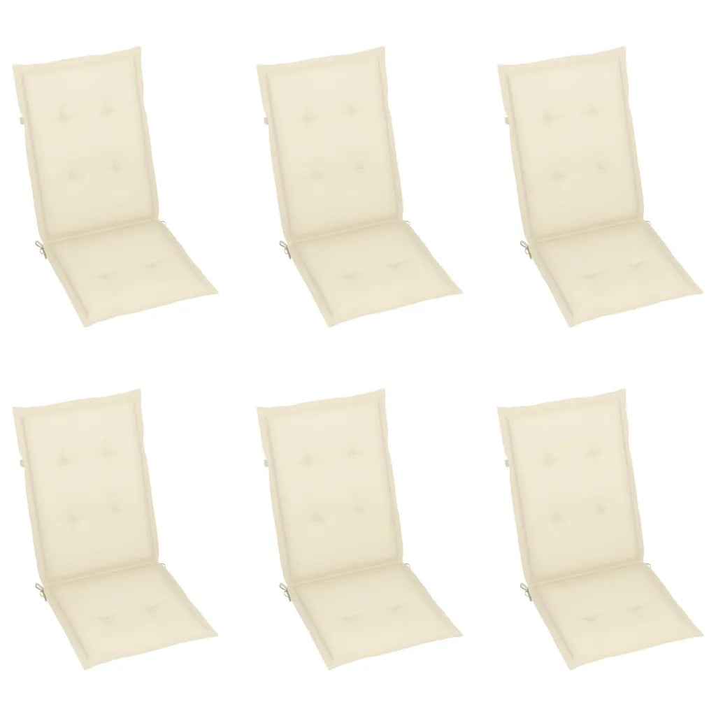Sedie da Giardino Reclinabili 6 pz con Cuscini Massello Acacia cod mxl 47457