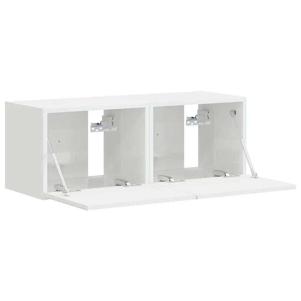 Mobile TV da parete 2 pcs Bianco Lucido 39 x 31 x 29,5 cm 892178