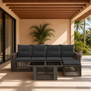 Set Divano da Giardino 6 pz Grigio e Grigio Scuro polyrattan 3436784
