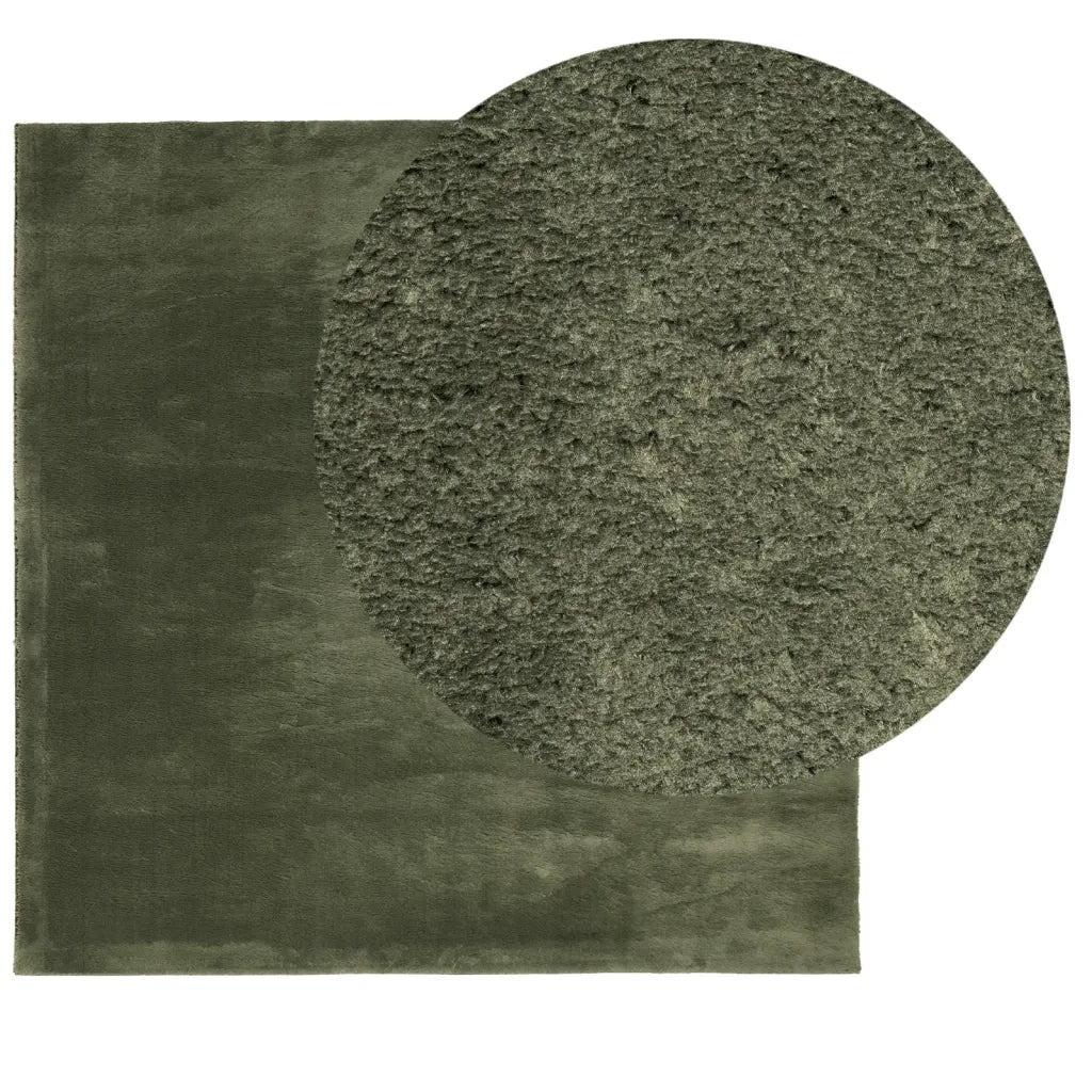Tappeto Pelo Corto HUARTE Morbido Lavabile Verde Bosco 375099