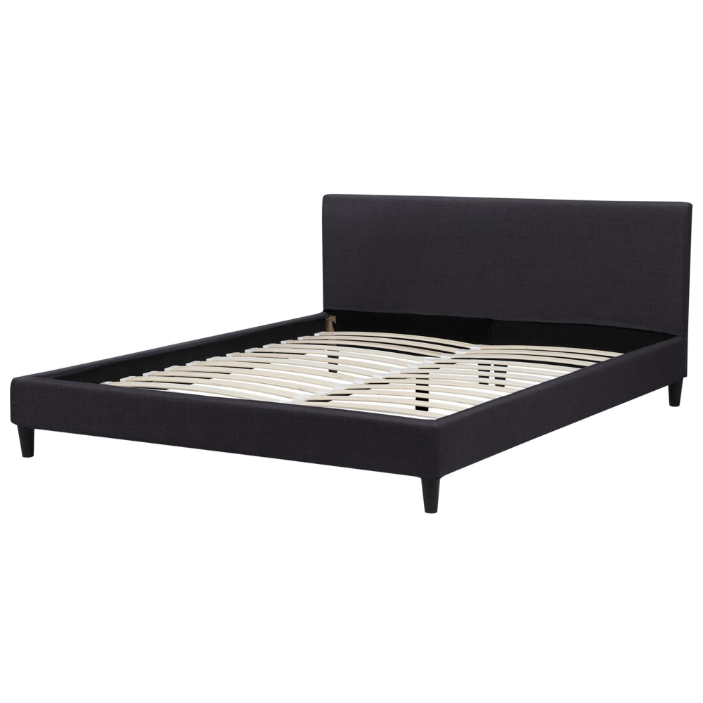 Letto 180 x 200 cm con rete a doghe in tessuto Nero contemporanea