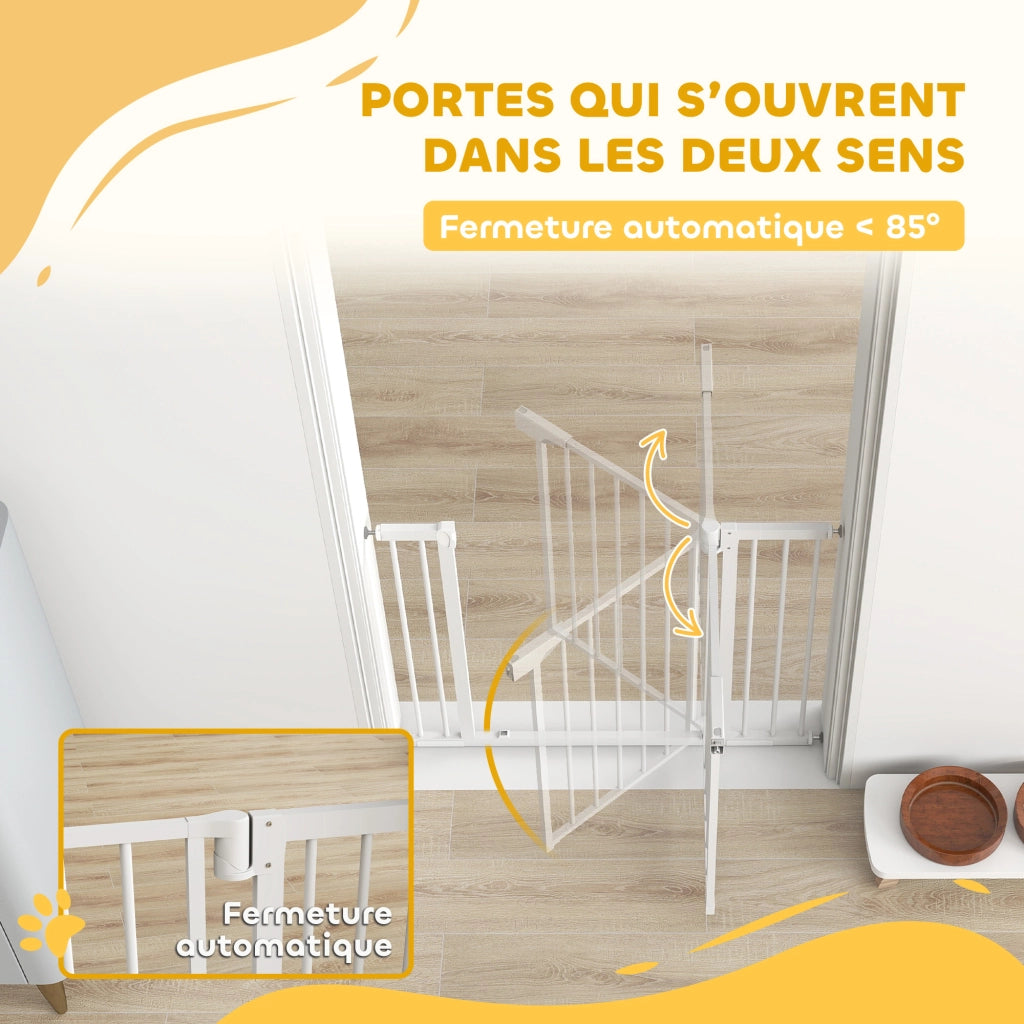 Cancelletto di sicurezza per bambini e cani ¨C Xylo ¨C bianco 76-102 cm senza forare
