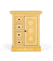 Credenza in legno di mango con anta decorata a mano