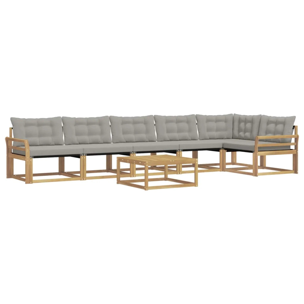 Set di divani da esterno 7 pcs Bianco e Grigio Chiaro 3388757