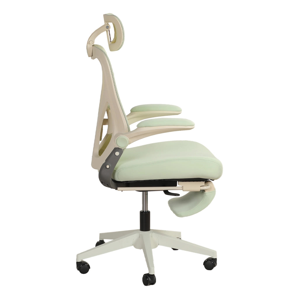 Sedia da ufficio ergonomica pieghevole con Poggiatesta 3D, Supporto Lombare Regolabile, in Schiuma, Verde