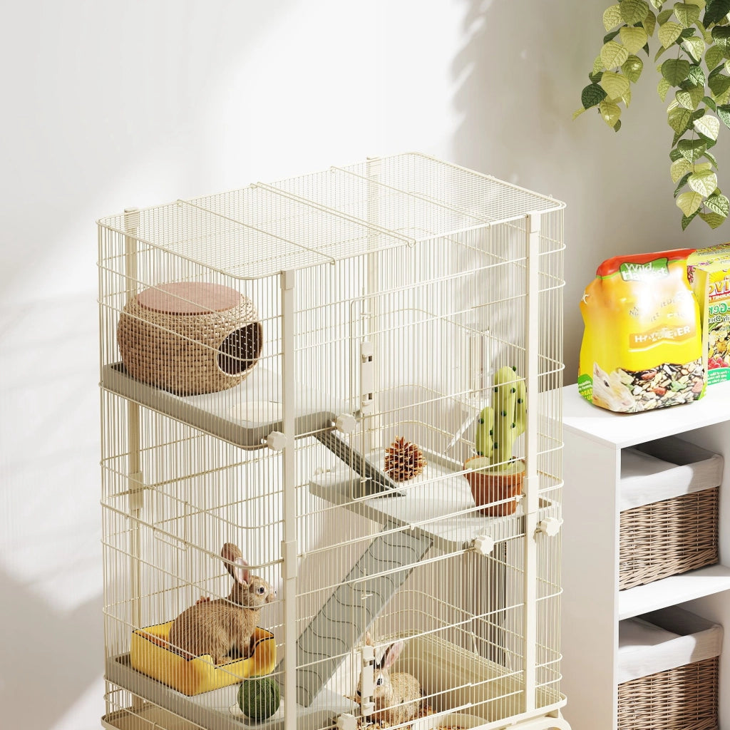 Gabbia per Animali Domestici 4 Livelli ¨C Zephmum ¨C 88x48x150 cm