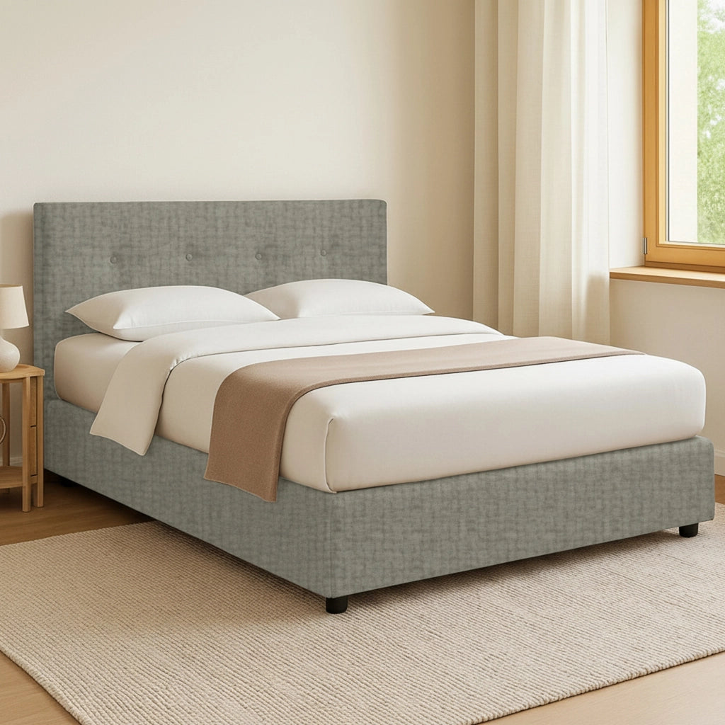 Bolton, Letto Piazza e Mezza Sfoderabile Made in Italy, Grigio
