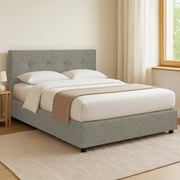 Bolton, Letto Piazza e Mezza Sfoderabile Made in Italy, Grigio