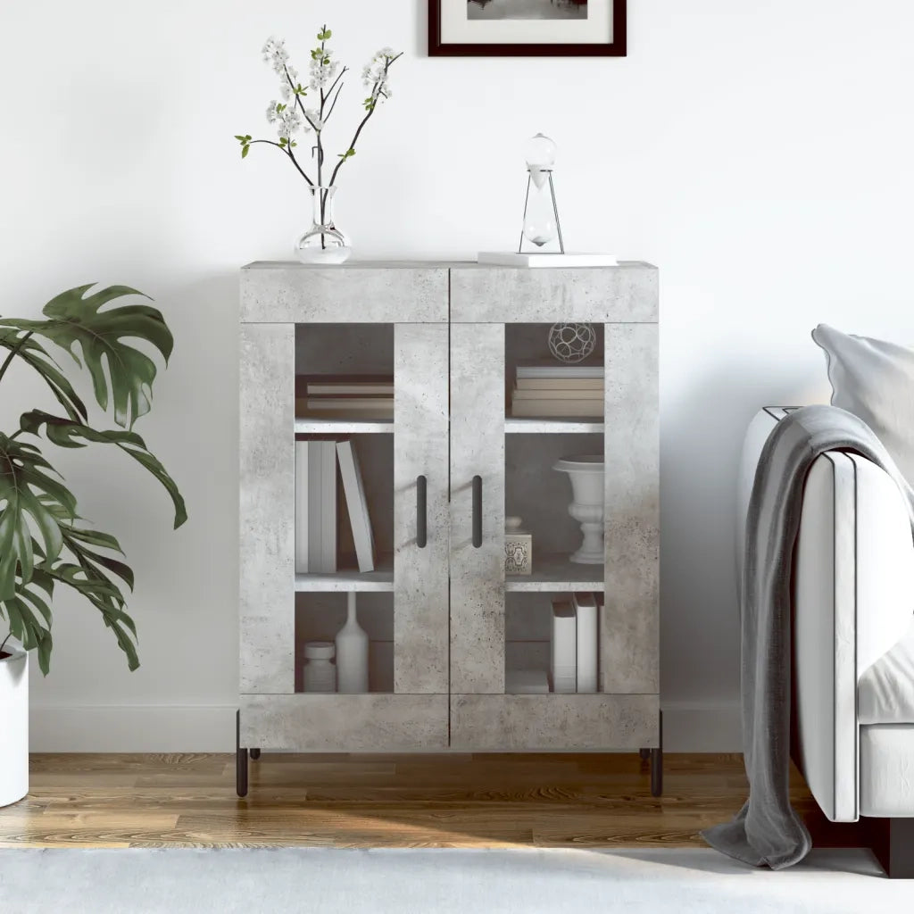 Credenza | Madia | Buffet da pranzo | Armadio da pranzo Grigio Cemento 69,5x34x90 cm in Legno Multistrato