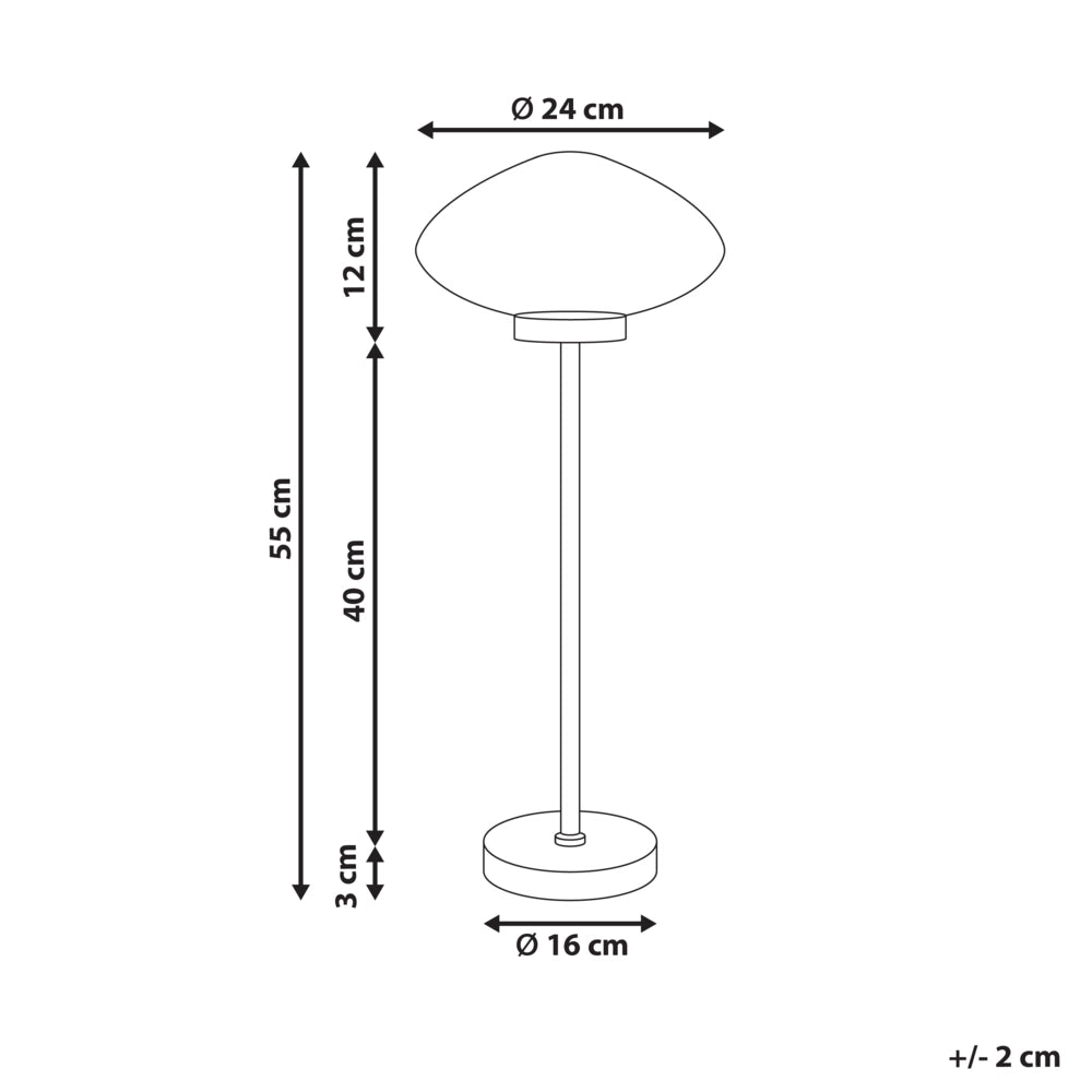 Lampada da tavolo Base in ferro metallico nero Paralume in vetro bianco Design moderno Soggiorno Camera da letto
