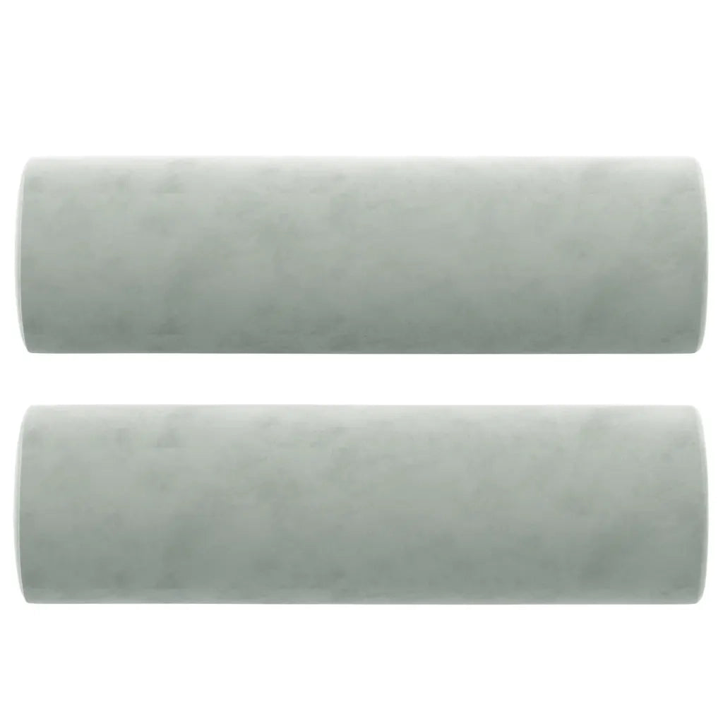 Divano | Divano da soggiorno | Sofa a 2 Posti con Cuscini Grigio Chiaro 140 cm in Velluto