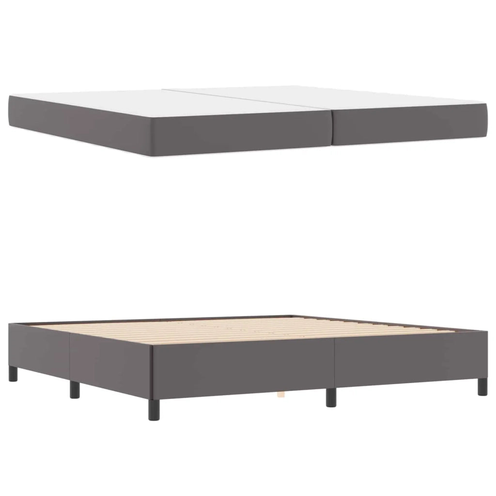 Struttura del letto con materasso Grigio 200 x 200 cm Tessuto