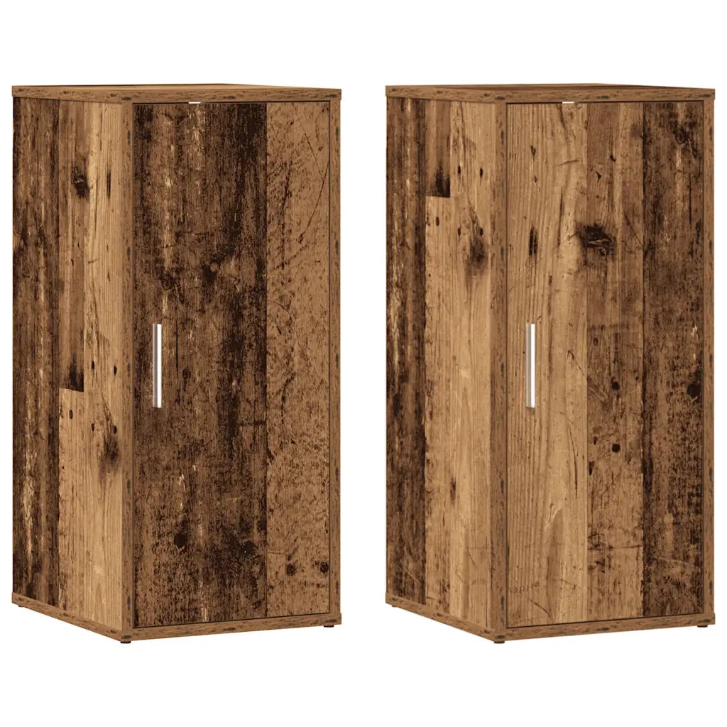 vidaXL Scarpiere 2 pz Legno Antico 32x35x70 cm in Legno Multistrato