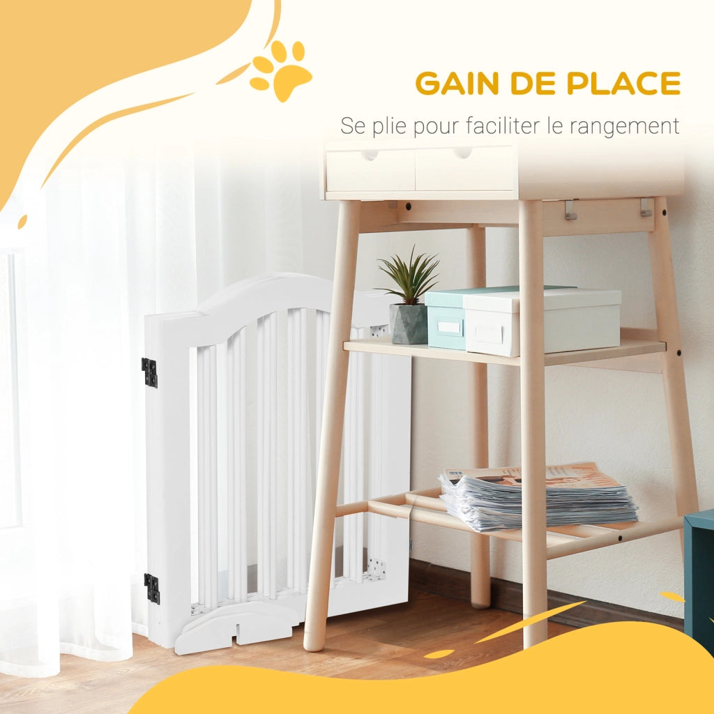 Barriera Sicurezza per Animali ¨C zephmum ¨C 154.5x61 cm Bianco Legno Massello