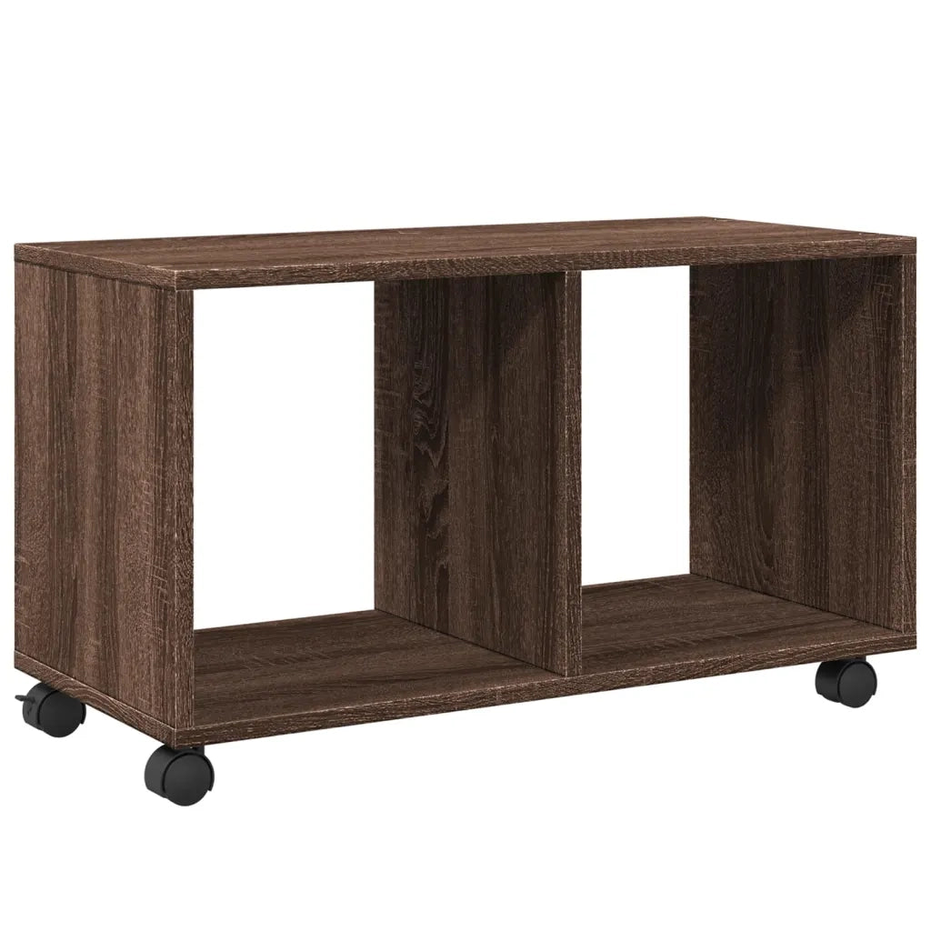 Mobiletto con Ruote Rovere Marrone 72x33x42,5 cm in Truciolato 853143