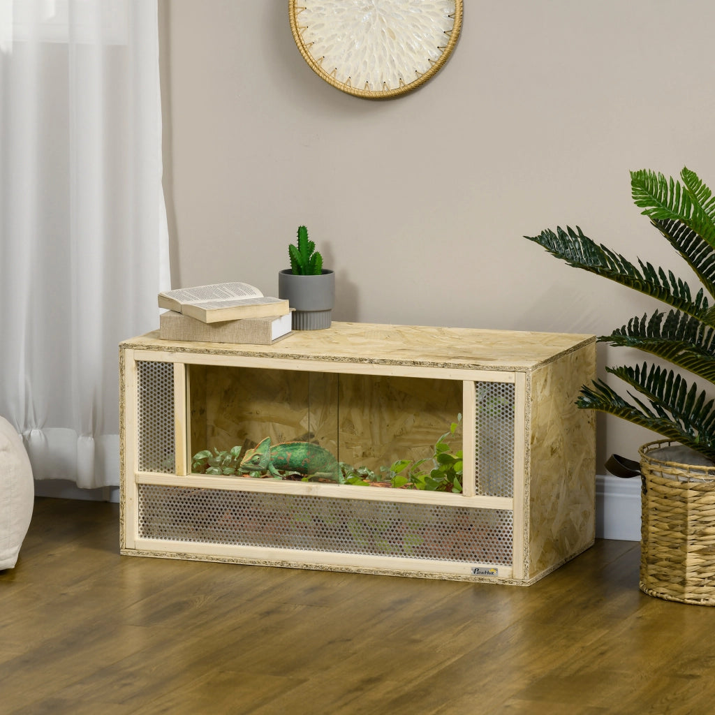 Terrario per Rettili Legno OSB ¨C Zephmum ¨C 80x40x40 Naturale
