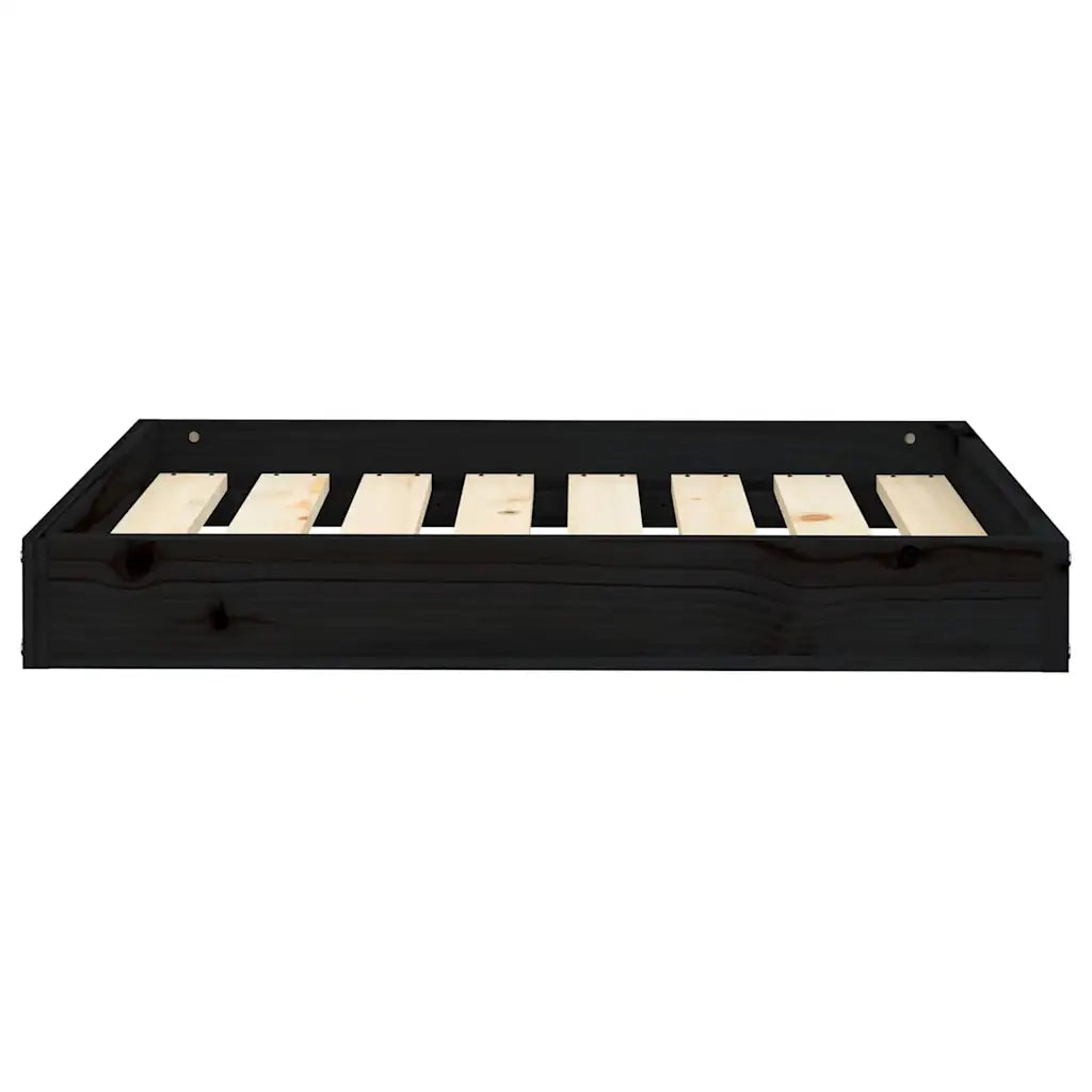 Cuccia per Cani Nera 71,5x54x9 cm in Legno Massello di Pino 820860