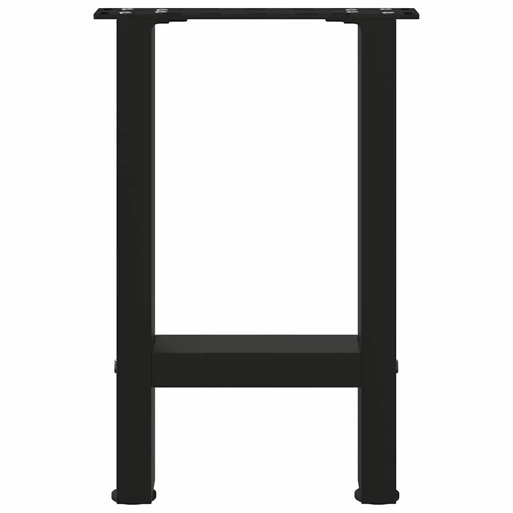 Gambe per Tavolino da Caff¨¨ Nere 2 pz | Piede del tavolo 28x(42-43) cm Acciaio