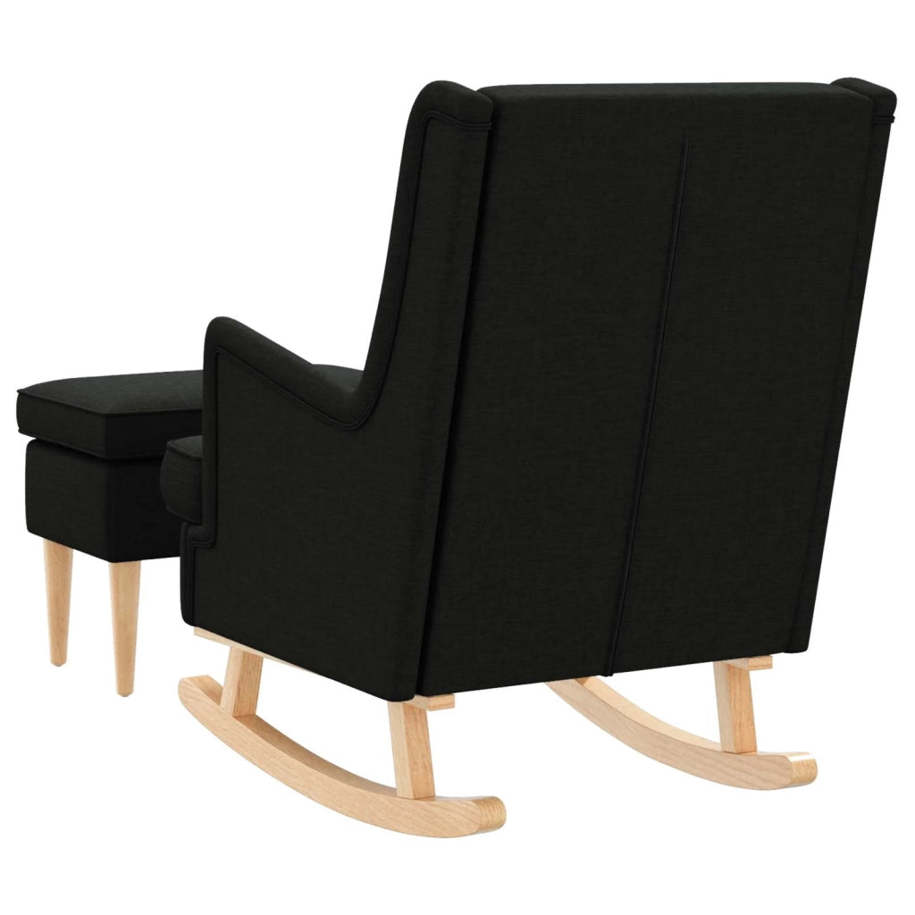 Poltrona con Ottomano 2 pz Nero Tessuto 3418854