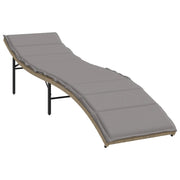 Lettino Prendisole | Sdraio da giardino | Lettino da sole con Cuscini Beige 55x199x50 cm Polyrattan