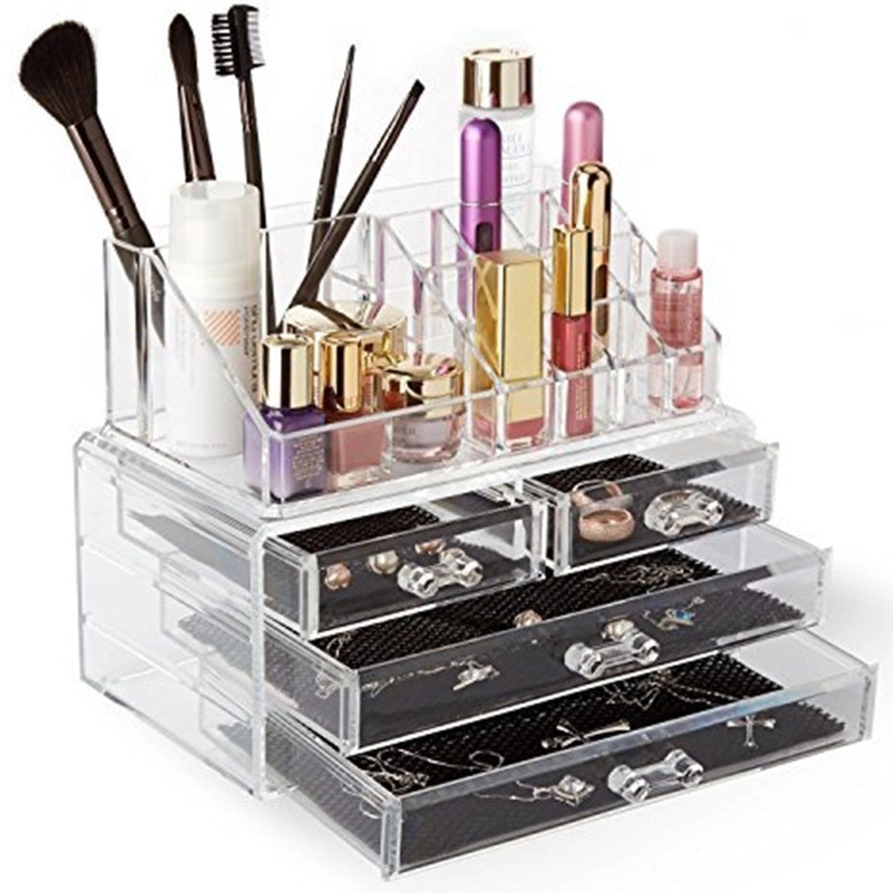 Trade Shop - Organizzatore Porta Cosmetici Make Up Con 16 Comparti Espositore Organizer -